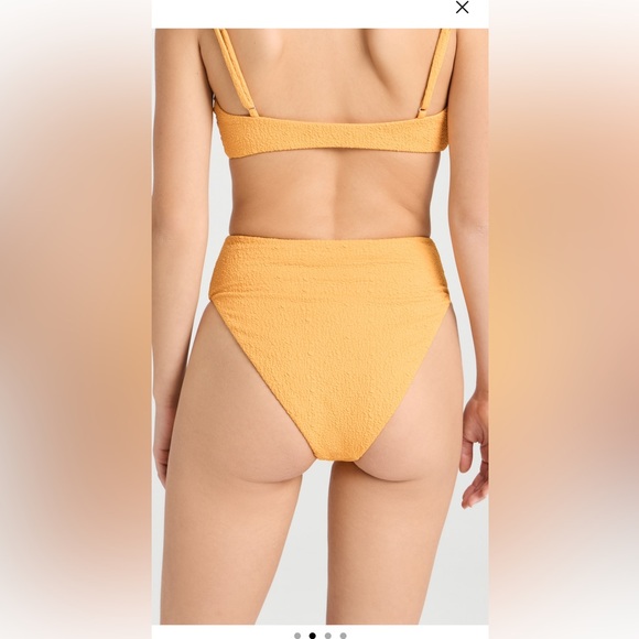 NWT Mara Hoffman High Rise Yellow smocked bikini bottom - Picture 3 of 5